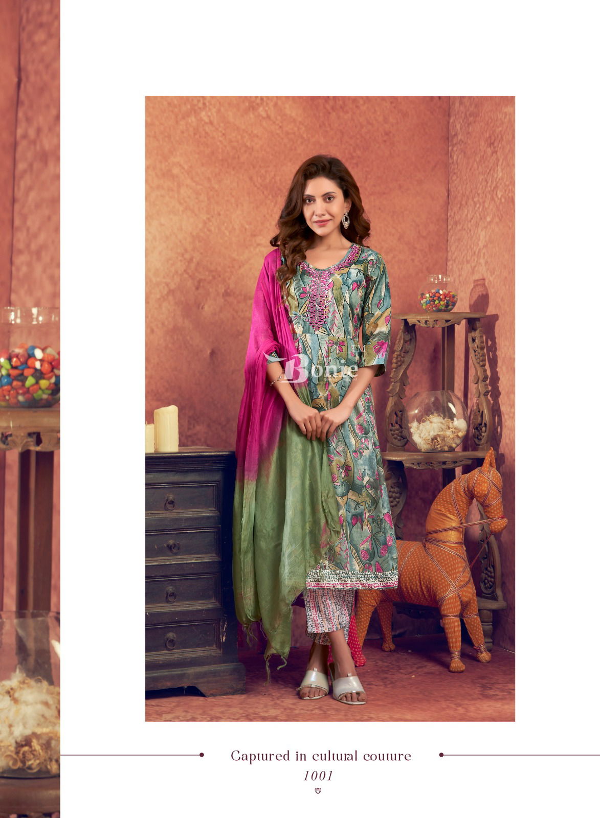 Aneri Vol 3 By Bonie Printed Anarkali Kurti With Bottom Dupatta Wholesale Price In Surat